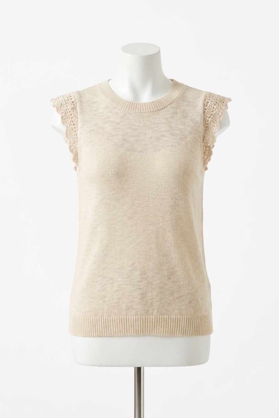 NEW BE COOL clara ruffle sleeve top in natural